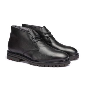 LLOYD OXFORD Herre Støvle med Lammeskind BLACK Str. 42,5