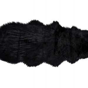 Imiteret lammeskind - 60x180 cm Sort