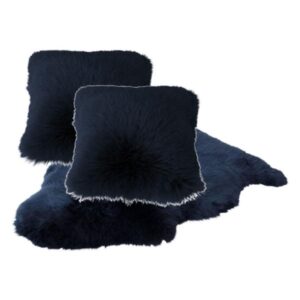 Lammeskind og lammeskindspuder indigo